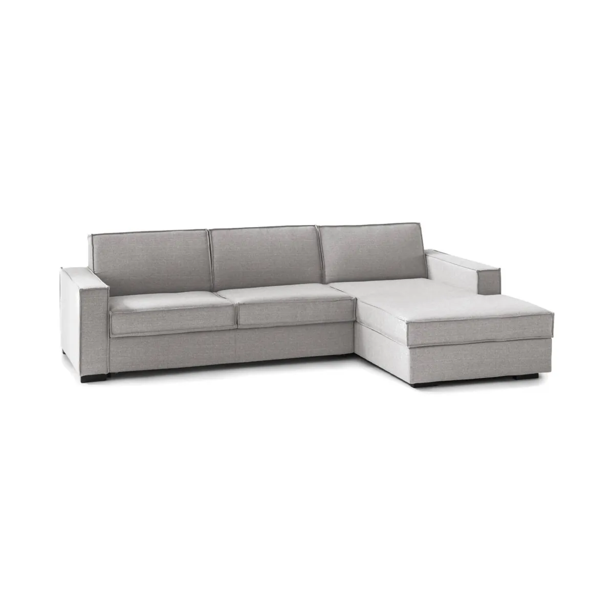 Divani Angolari|Divani Fissi Con Penisola > Dmora Divano 4 posti 260x95x90h cm - Assobasso Grigio