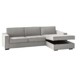 Divani Angolari|Divani Fissi Con Penisola > Dmora Divano 4 posti 260x95x90h cm - Assobasso Grigio