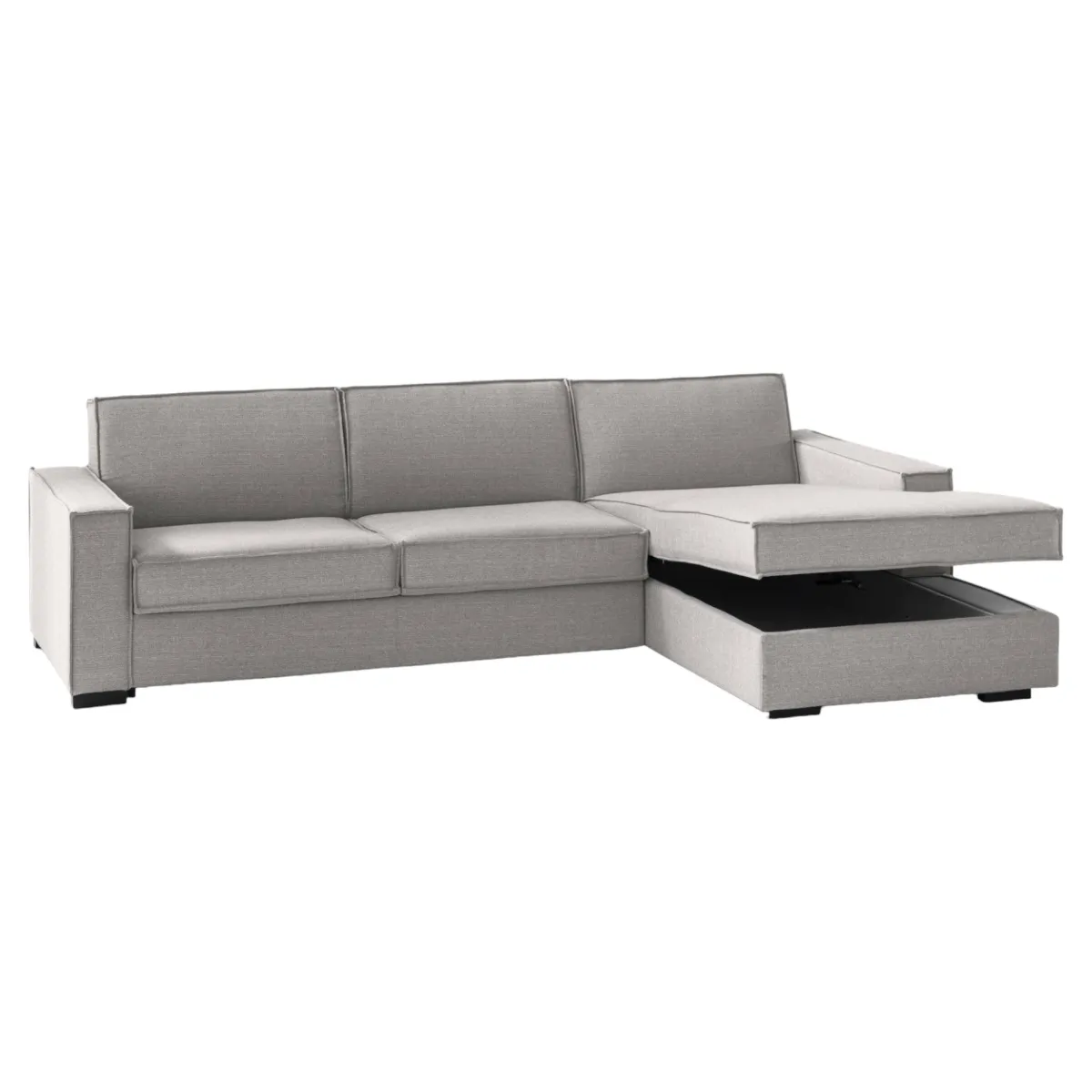 Divani Angolari|Divani Fissi Con Penisola > Dmora Divano 4 posti 260x95x90h cm - Assobasso Grigio