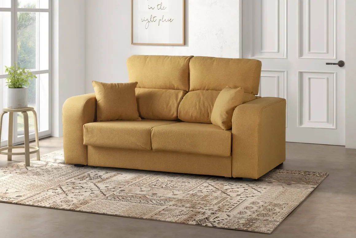 Divano 2 posti ocra 160x80x95h cm - Asazi