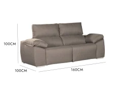 Salotto > Dmora Divano 2 posti tortora 160x100x100h cm - Astrice Grigio