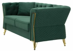 Divani Fissi 2 Posti > Dmora Divano 2 posti verde e oro 162x83x76h cm - Casio Oro, Verde