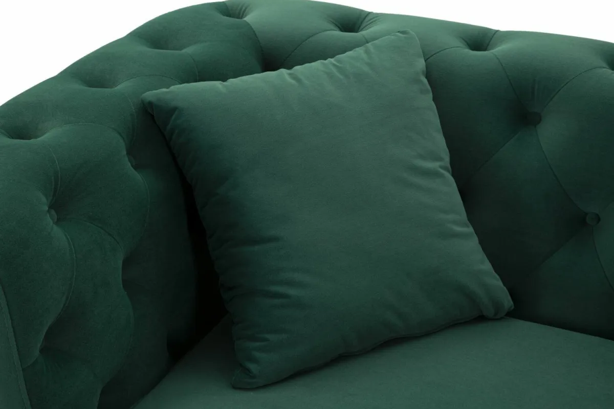 Divani Fissi 2 Posti > Dmora Divano 2 posti verde e oro 162x83x76h cm - Casio Oro, Verde