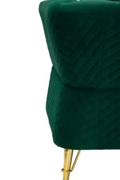 Divani Fissi 2 Posti > Dmora Divano 2 posti verde e oro 162x83x76h cm - Casio Oro, Verde