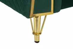 Divani Fissi 2 Posti > Dmora Divano 2 posti verde e oro 162x83x76h cm - Casio Oro, Verde