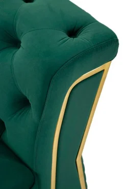 Divani Fissi 2 Posti > Dmora Divano 2 posti verde e oro 162x83x76h cm - Casio Oro, Verde