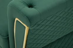 Divani Fissi 2 Posti > Dmora Divano 2 posti verde e oro 162x83x76h cm - Casio Oro, Verde