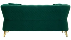 Divani Fissi 2 Posti > Dmora Divano 2 posti verde e oro 162x83x76h cm - Casio Oro, Verde
