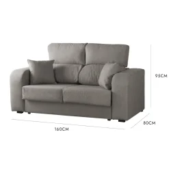 Divano reclinabile grigio 160x80x95h cm - Asazi