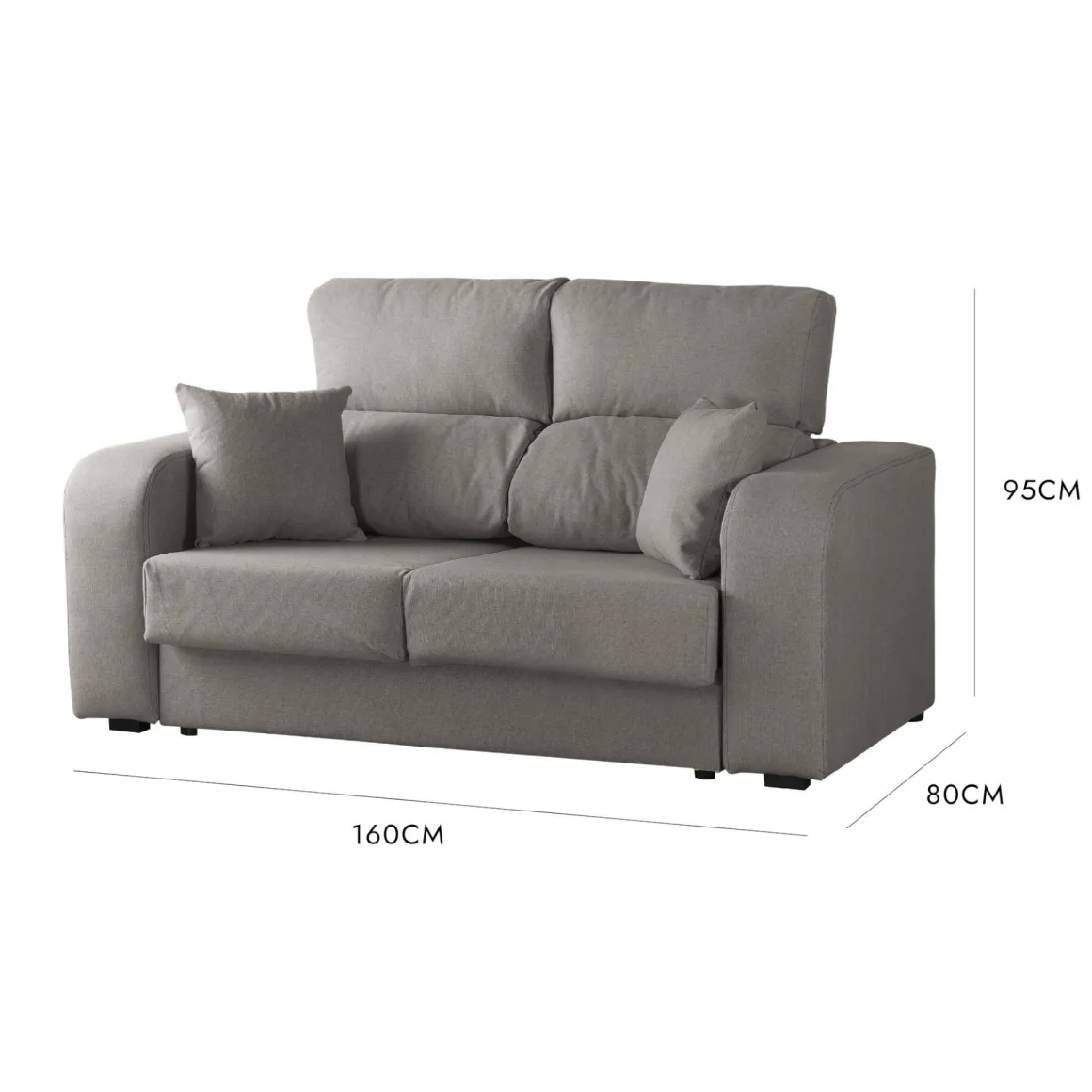 Divano reclinabile grigio 160x80x95h cm - Asazi