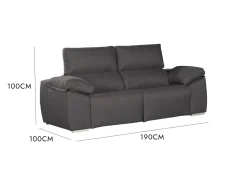 Salotto > Dmora Divano sfoderabile antracite 190x100x100h cm - Assiria Nero