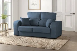 Divano sfoderabile azzurro 190x80x95h cm - Quarzo