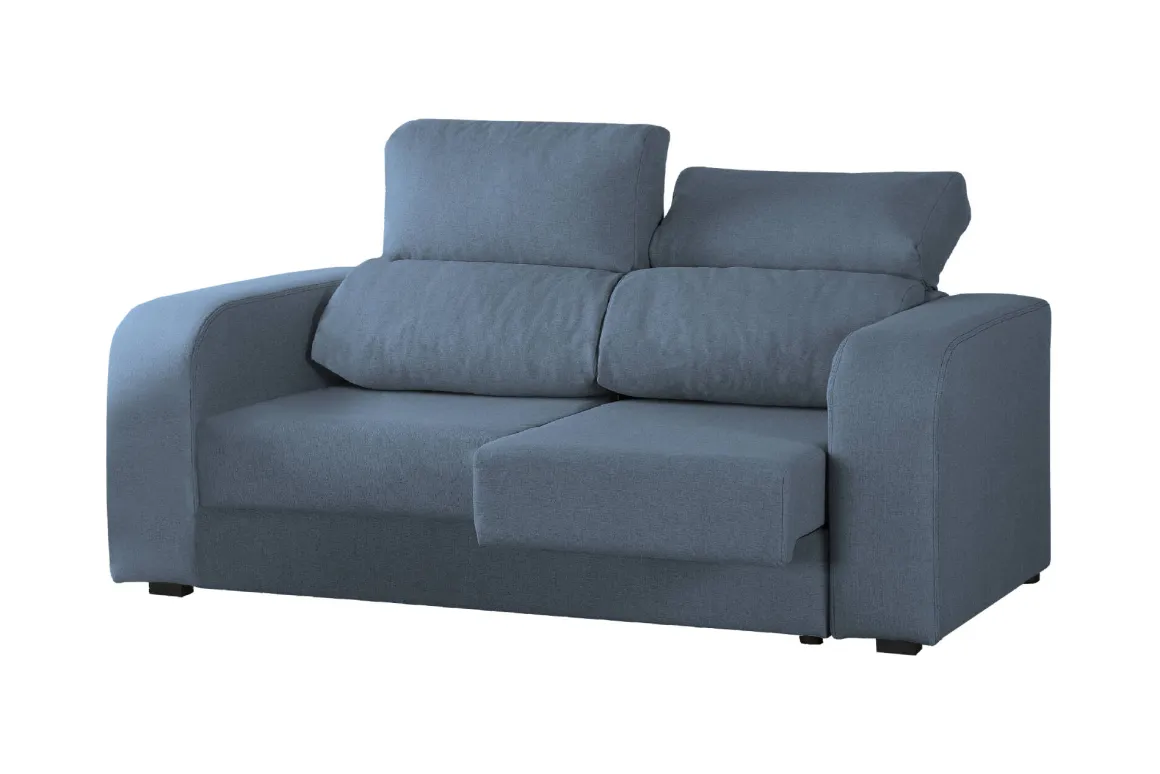 Divano sfoderabile azzurro 190x80x95h cm - Quarzo