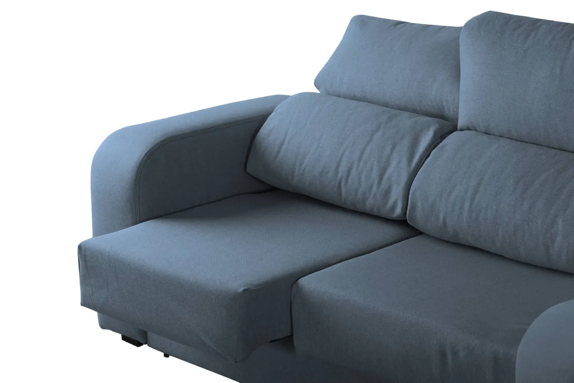 Divano sfoderabile azzurro 190x80x95h cm - Quarzo