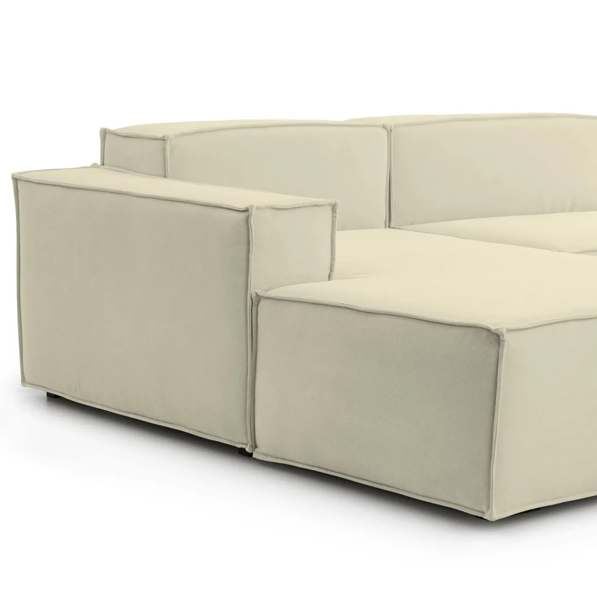 Divano sfoderabile beige 220x170x70h cm - Alhoa