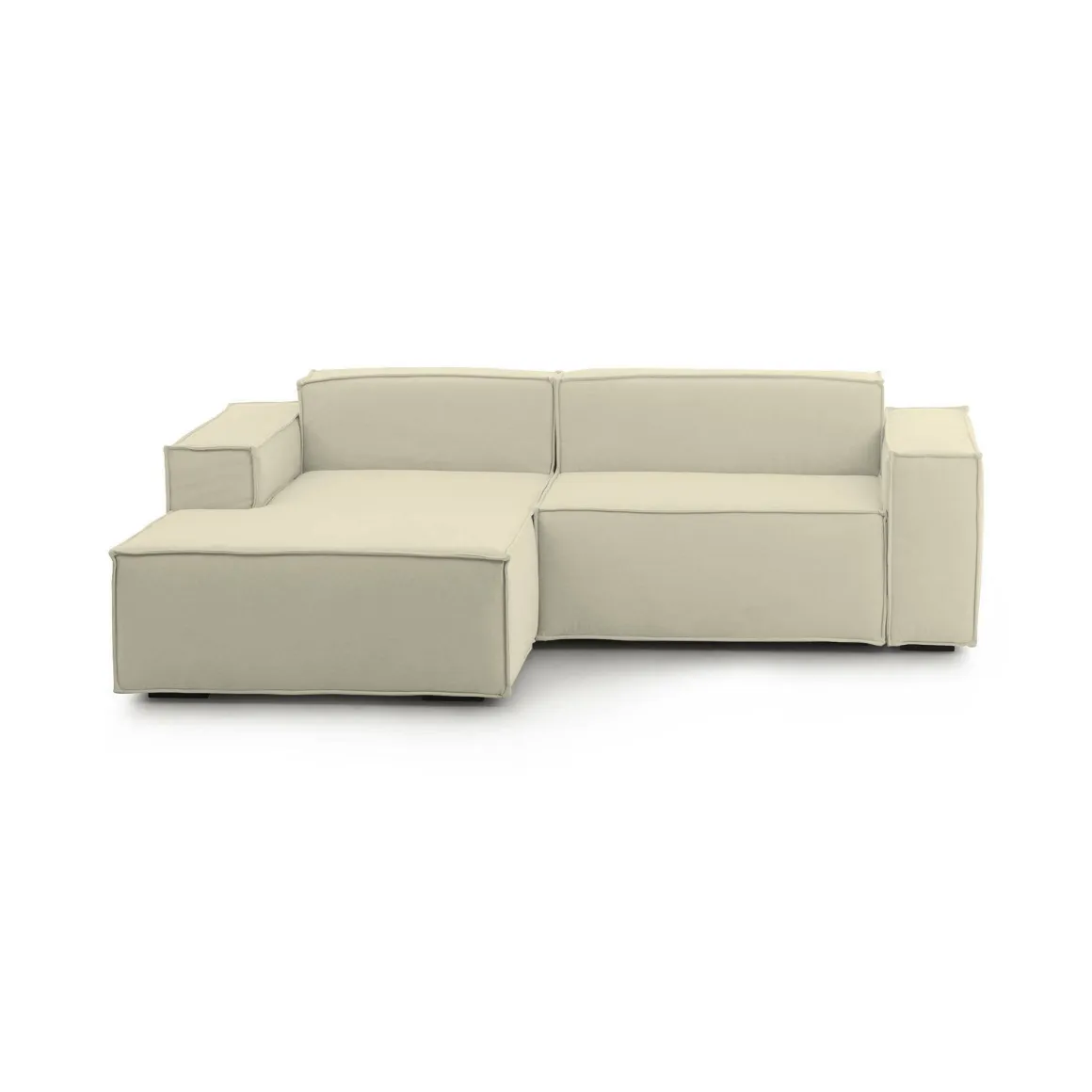 Divano sfoderabile beige 220x170x70h cm - Alhoa