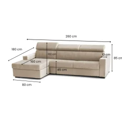 Divani Angolari|Divani Fissi Con Penisola > Dmora Divano sfoderabile 340x170x70h cm - Asvaldo Beige
