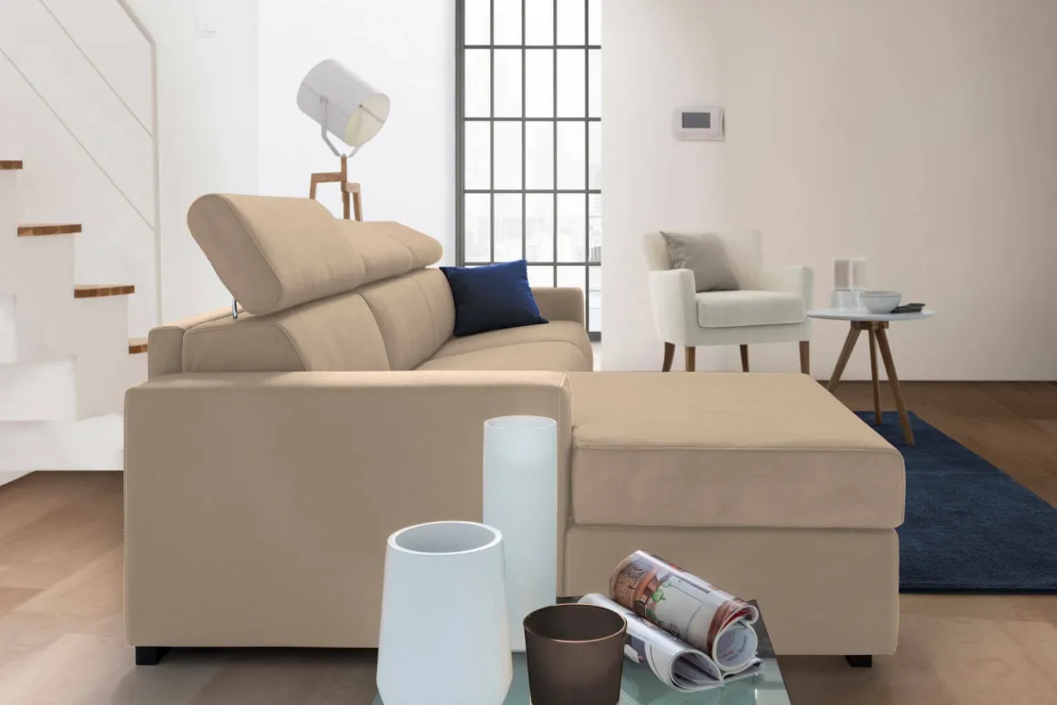 Divani Angolari|Divani Fissi Con Penisola > Dmora Divano sfoderabile 340x170x70h cm - Asvaldo Beige