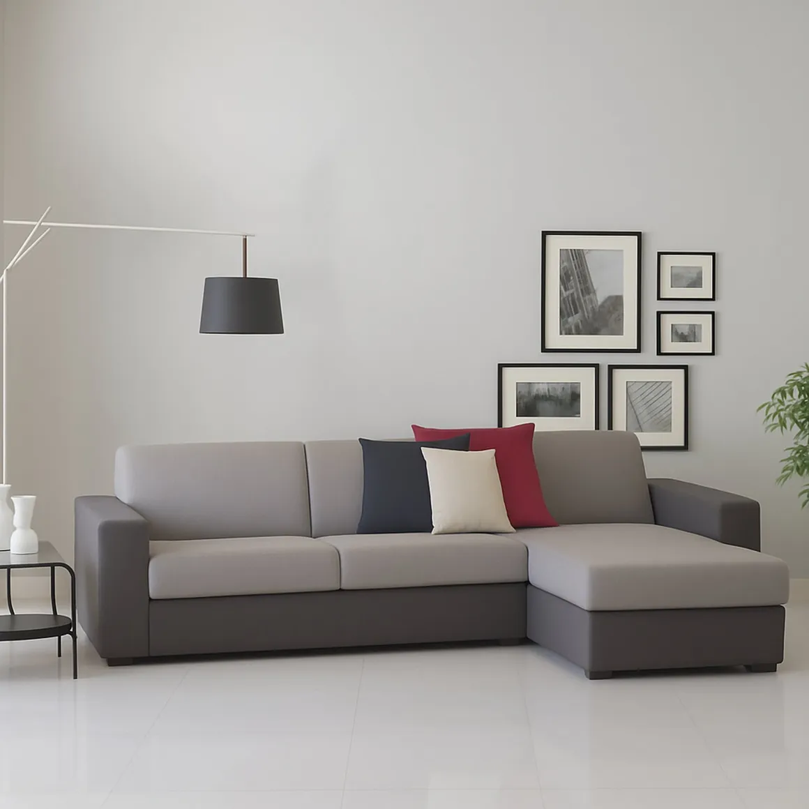 Divano sfoderabile grigio e antracite 280x95x90h cm - Atos