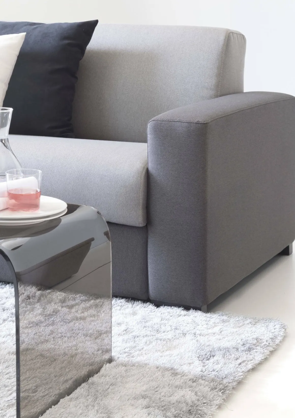 Divano sfoderabile grigio e antracite 280x95x90h cm - Atos