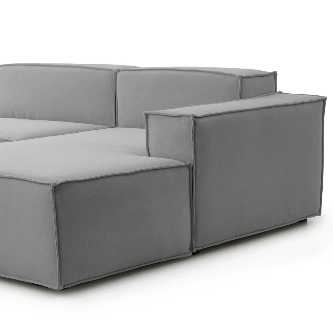 Divani Angolari|Divani Fissi Con Penisola > Dmora Divano sfoderabile 280x95x90h cm - Atos Grigio