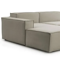 Divani Angolari|Divani Fissi Con Penisola > Dmora Divano sfoderabile tortora 240x170x70h cm - Ameli Grigio Tortora