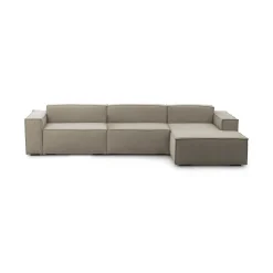 Divano sfoderabile tortora 340x170x70h cm - Asvaldo