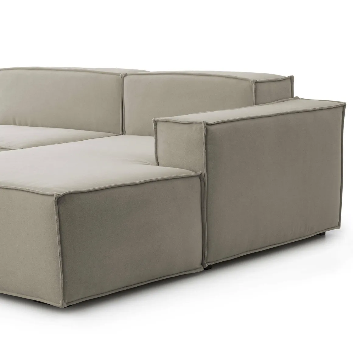 Divano sfoderabile tortora 340x170x70h cm - Asvaldo