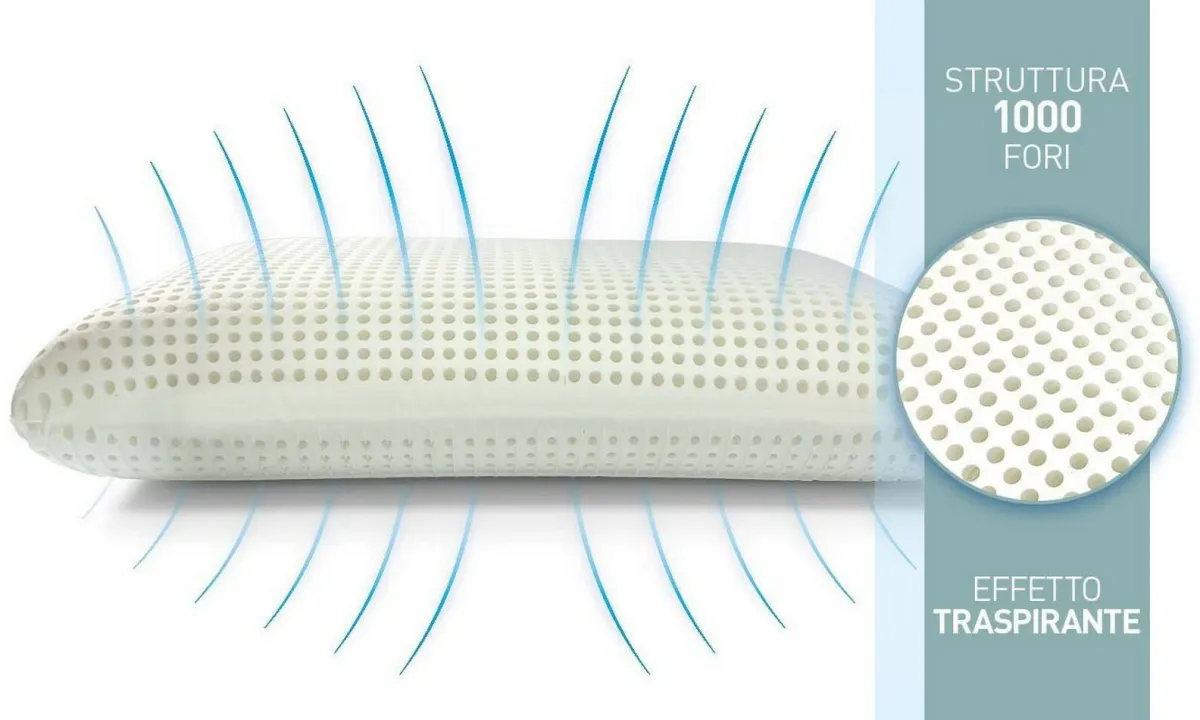 Guanciali > Dmora Guanciale Citronella, Made in Italy, 70x40 h12 cm, Bianco Bianco, Bianco