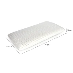 Guanciale Menta, Made in Italy, 70x39 h10 cm, Bianco