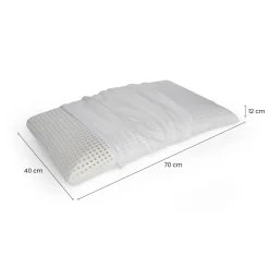 Guanciale Timo, Made in Italy, 70x40 h12 cm, Bianco