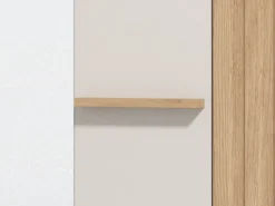 Guardaroba 1 Anta > Dmora Guardaroba 1 Anta Bianco Crema Marrone Rovere Nodi Appendiabiti 4 Ripiani, 5 Vani - Pesco Marrone Rovere Nodi, Bianco Crema