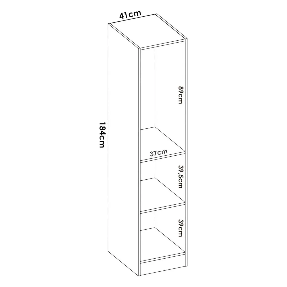 Guardaroba 1 anta bianco slim 40x184h cm - Nxy