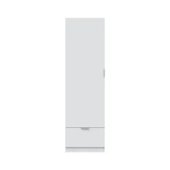Guardaroba 1 Anta Bianco un Ripiano un Cassetto, Appendiabiti - Dello