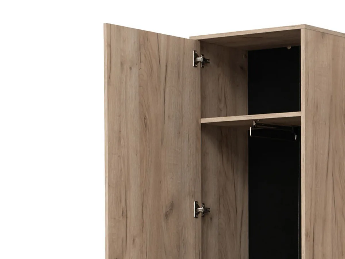 Guardaroba 1 Anta > Dmora Guardaroba 1 Anta Marrone Rovere Grigio Nero Appendiabiti 4 Ripiani, 5 Vani - Palmoli Nero, Marrone Rovere grigio