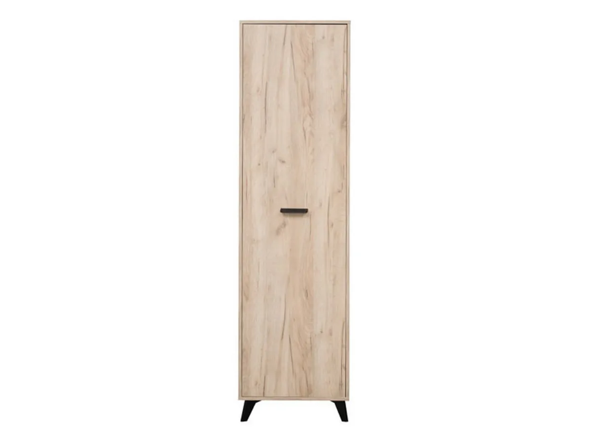 Guardaroba 1 Anta > Dmora Guardaroba 1 Anta Marrone Rovere Grigio Nero Appendiabiti 4 Ripiani, 5 Vani - Palmoli Nero, Marrone Rovere grigio