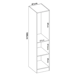 Guardaroba 1 anta rovere slim 40x184h cm - Nxy