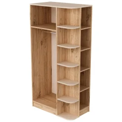 Guardaroba 3 Ante > Dmora Guardaroba 3 Ante Beige Marrone Rovere Nodi Appendiabiti 2 Cassetti 134.5x56 cm, 6 Ripiani - Pianezze Marrone, Beige Rovere Nodi