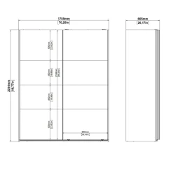Armadi Multiuso 2 Ante > Dmora Guardaroba 2 ante ante scorrevoli 200x218h cm - Malakas Bianco