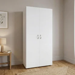 Guardaroba 2 Ante Bianco Appendiabiti un Ripiano 80x177h cm, 2 Ante - Istrana