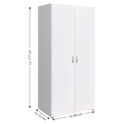 Guardaroba 2 Ante Bianco Appendiabiti un Ripiano 80x177h cm, 2 Ante - Istrana