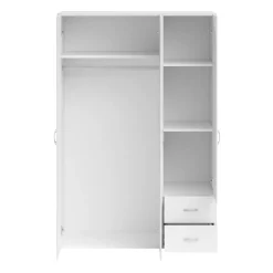 Guardaroba 3 Ante > Dmora Guardaroba 3 Ante Appendiabiti 4 Ripiani 120x52 cm, 3 Ante - Licodia Bianco