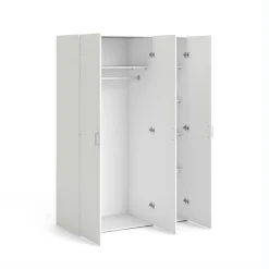 Guardaroba 3 Ante > Dmora Guardaroba 3 Ante Appendiabiti 5 Ripiani 135x52 cm, 3 Ante - Gerrei Bianco