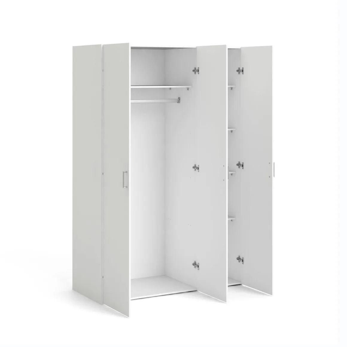Guardaroba 3 Ante > Dmora Guardaroba 3 Ante Appendiabiti 5 Ripiani 135x52 cm, 3 Ante - Gerrei Bianco