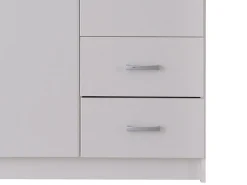 Guardaroba 2 Ante > Dmora Guardaroba 2 Ante Bianco Bianco Appendiabiti 2 Cassetti 80x205h cm, 4 Ripiani - Cimena Bianco, Bianco