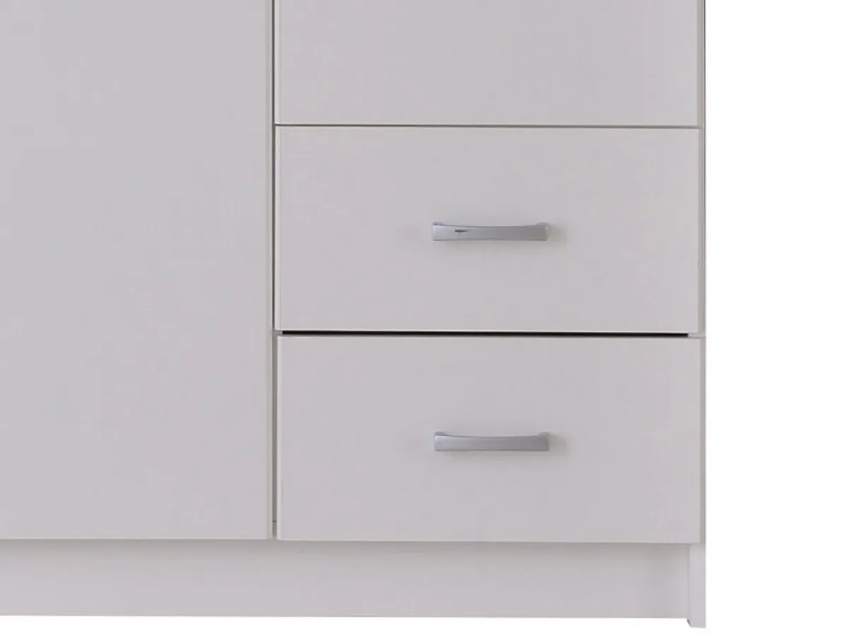 Guardaroba 2 Ante > Dmora Guardaroba 2 Ante Bianco Bianco Appendiabiti 2 Cassetti 80x205h cm, 4 Ripiani - Cimena Bianco, Bianco