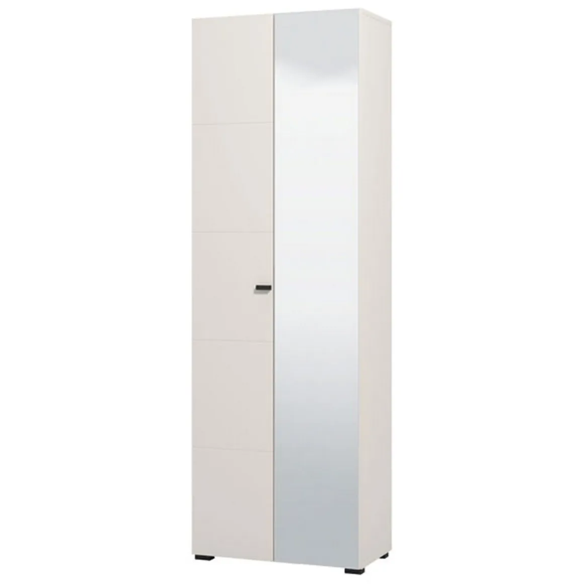 Guardaroba 2 Ante Bianco Bianco Appendiabiti 3 Ripiani 64x194h cm, 4 Vani - Azzano