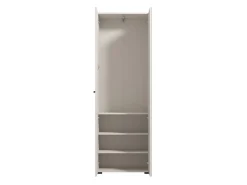 Guardaroba 2 Ante Bianco Bianco Appendiabiti 3 Ripiani 64x194h cm, 4 Vani - Azzano