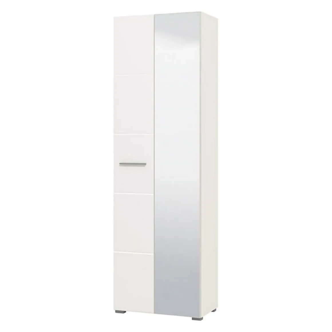 Guardaroba 2 Ante Bianco Bianco Appendiabiti 4 Ripiani 60x192.5h cm, 5 Vani - Griante