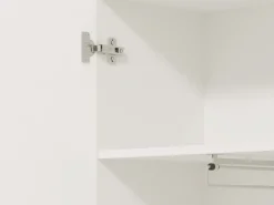 Guardaroba 2 Ante Bianco Bianco Appendiabiti 4 Ripiani 60x192.5h cm, 5 Vani - Griante
